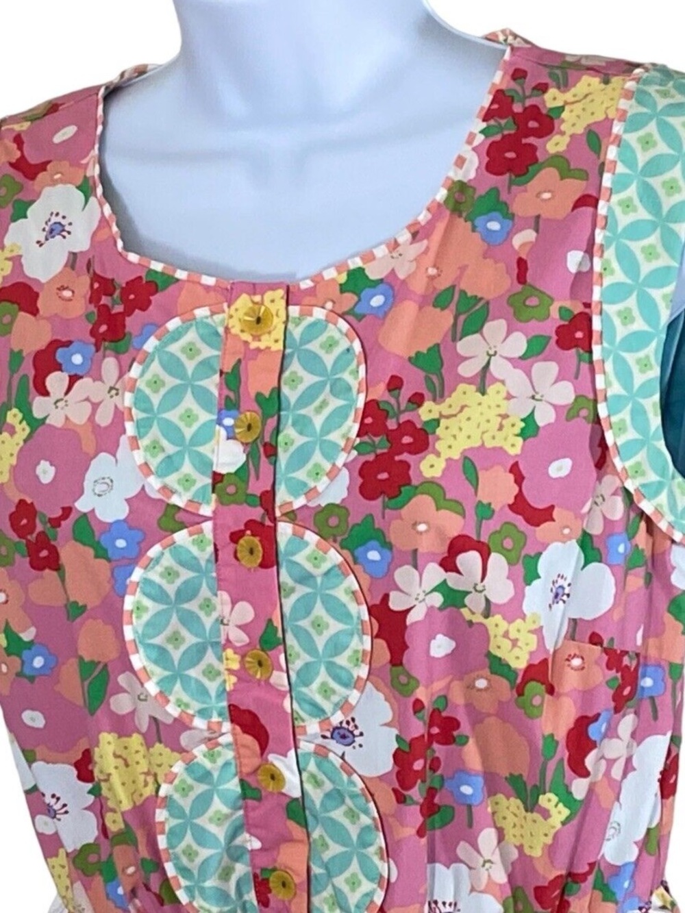 Matilda Jane Floral Dress Small Pink Cottagecore Button Front Sleeveless - Picture 4 of 9